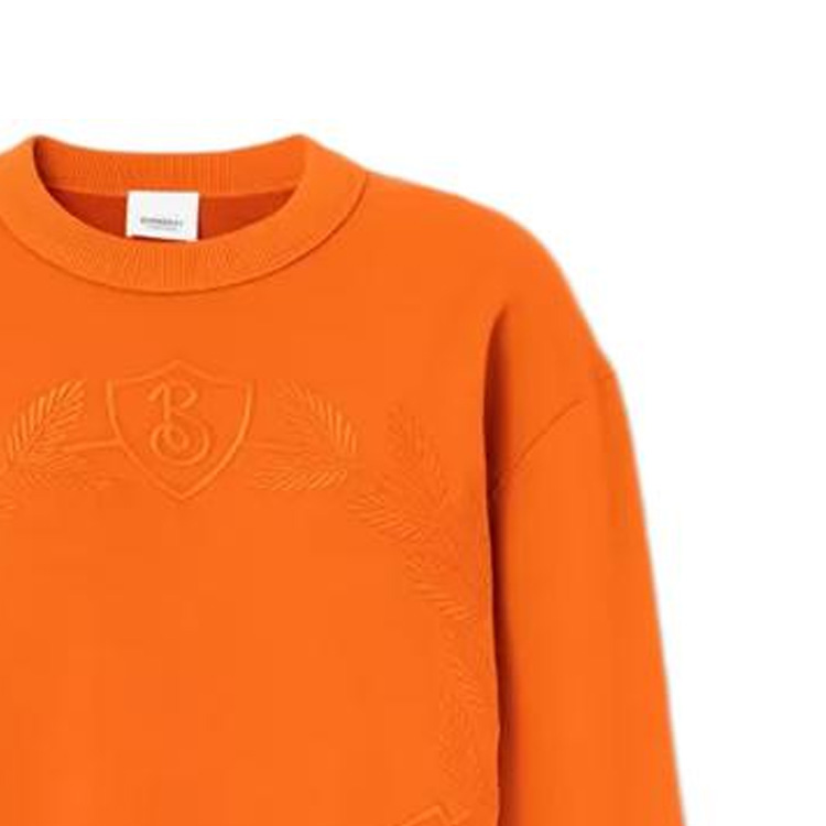 (Women) Burberry FW22 Embroidered Oak Leaf Crest Sweatshirt Orange 80621761 圖 4
