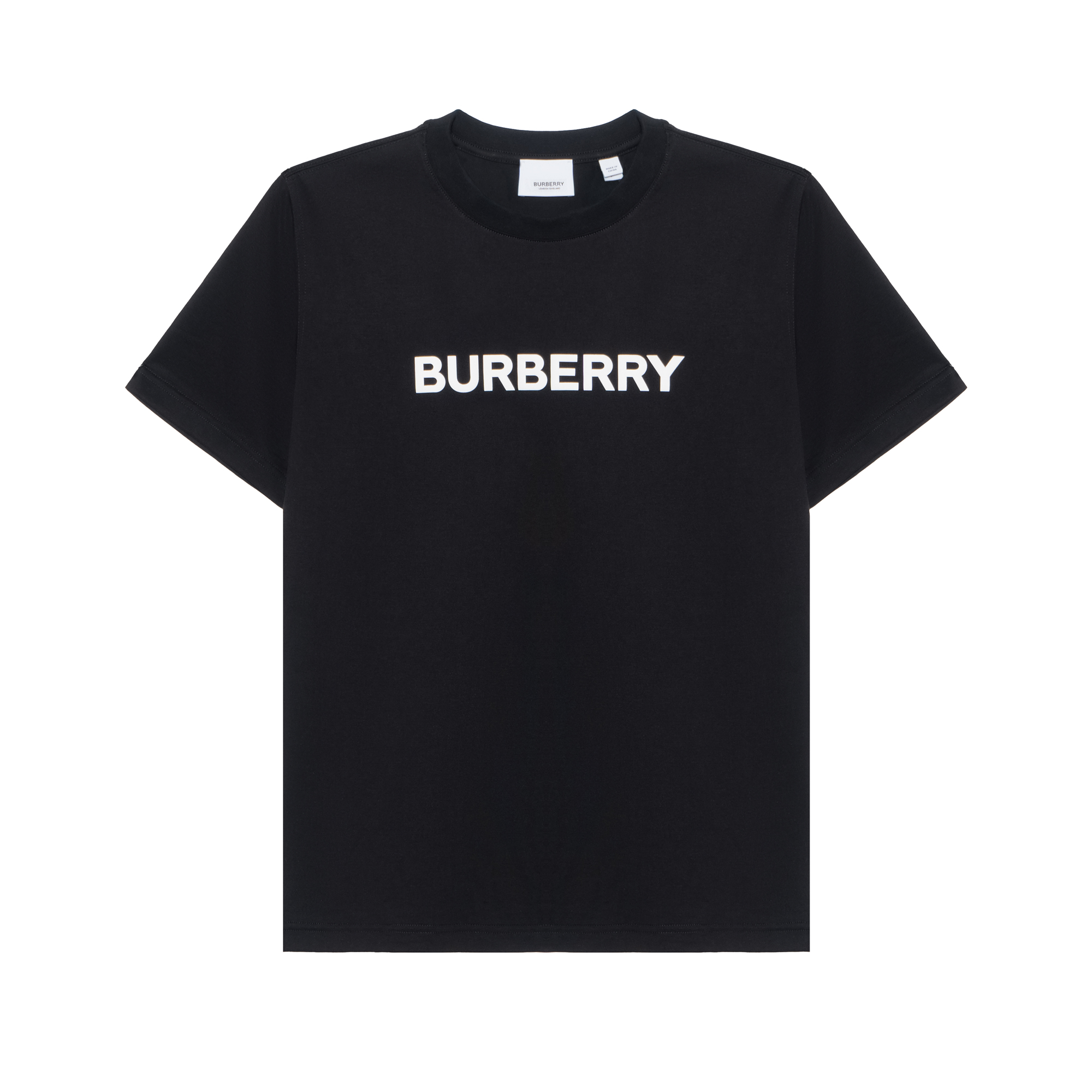 (Women) Burberry FW22 Letter Logo Print Black Crewneck Short Sleeve T-Shirt 80552511