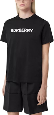 (W) Burberry FW22 Baju-T Lengan Pendek Hitam Logo Cetak Huruf. 80552511 Sizing (W) Burberry FW22 Baju-T Lengan Pendek Hitam Logo Cetak Huruf. 80552511