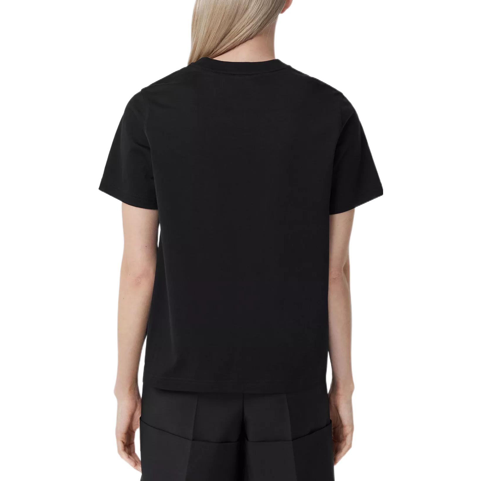 Cheap (W) Burberry FW22 Baju-T Lengan Pendek Hitam Logo Cetak Huruf. 80552511