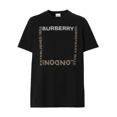 (Women) Burberry FW22 Letter Print Crew Neck Straight Fit T-Shirt Black 80560481