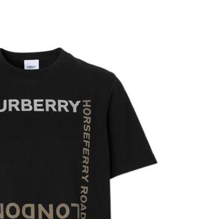 (Women) Burberry FW22 Letter Print Crew Neck Straight Fit T-Shirt  Black 80560481 圖 4