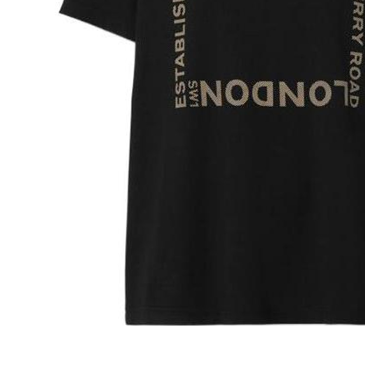 (Women) Burberry FW22 Letter Print Crew Neck Straight Fit T-Shirt  Black 80560481 圖 5