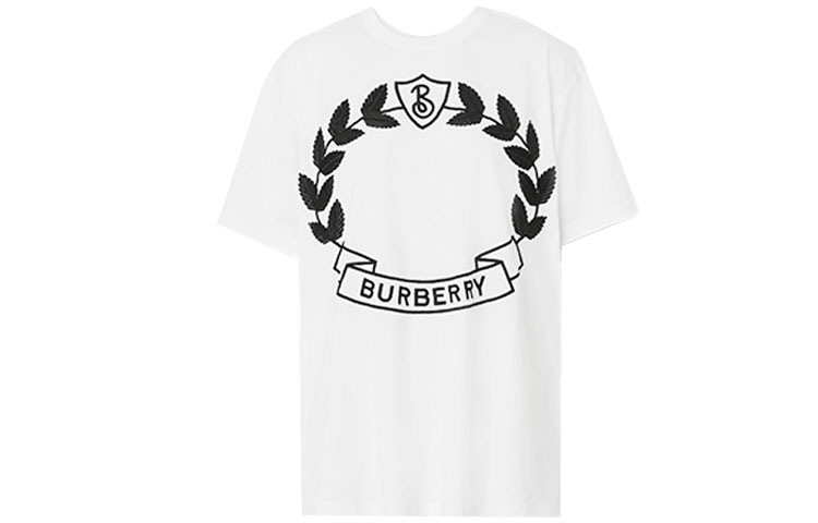 (Women) Burberry FW22 Letter Print Loose Fit Crewneck T-Shirt Women White. 80620691 圖 2