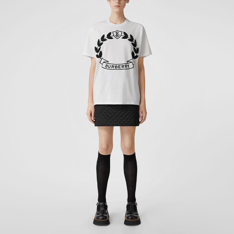 (Women) Burberry FW22 Letter Print Loose Fit Crewneck T-Shirt Women White. 80620691 圖 3
