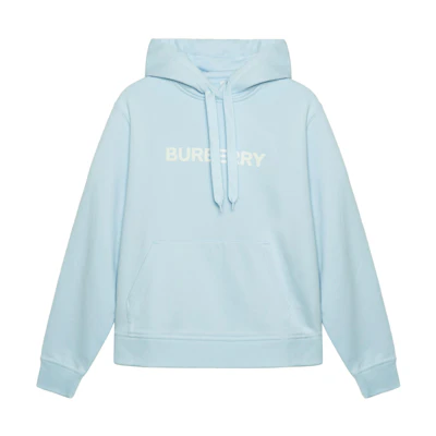 (Women) Burberry FW22 Letter Print Oversized Hoodie Light Blue . 80635791