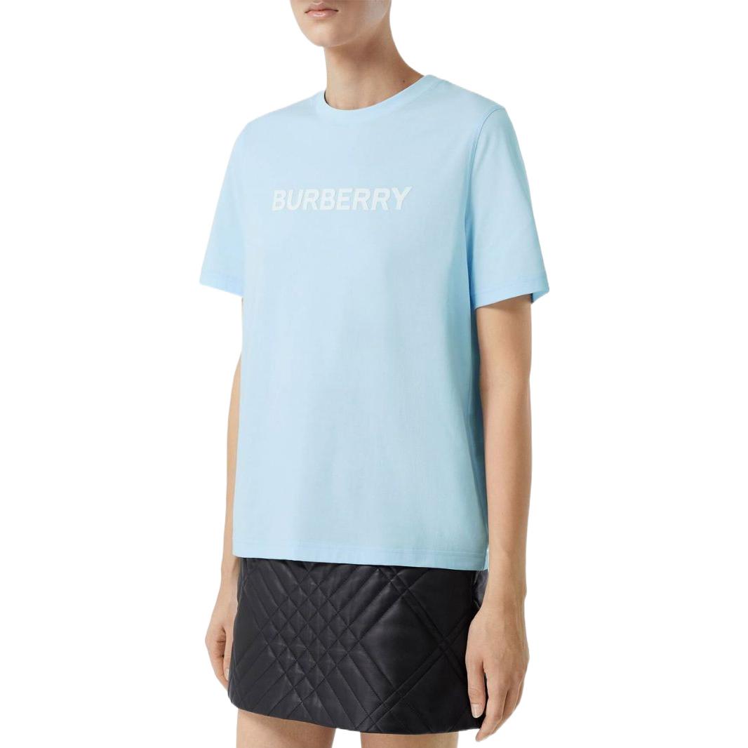(Women) Burberry FW22 Logo Print Crewneck Oversized Blue T-Shirt for Women. 80635811 圖 6