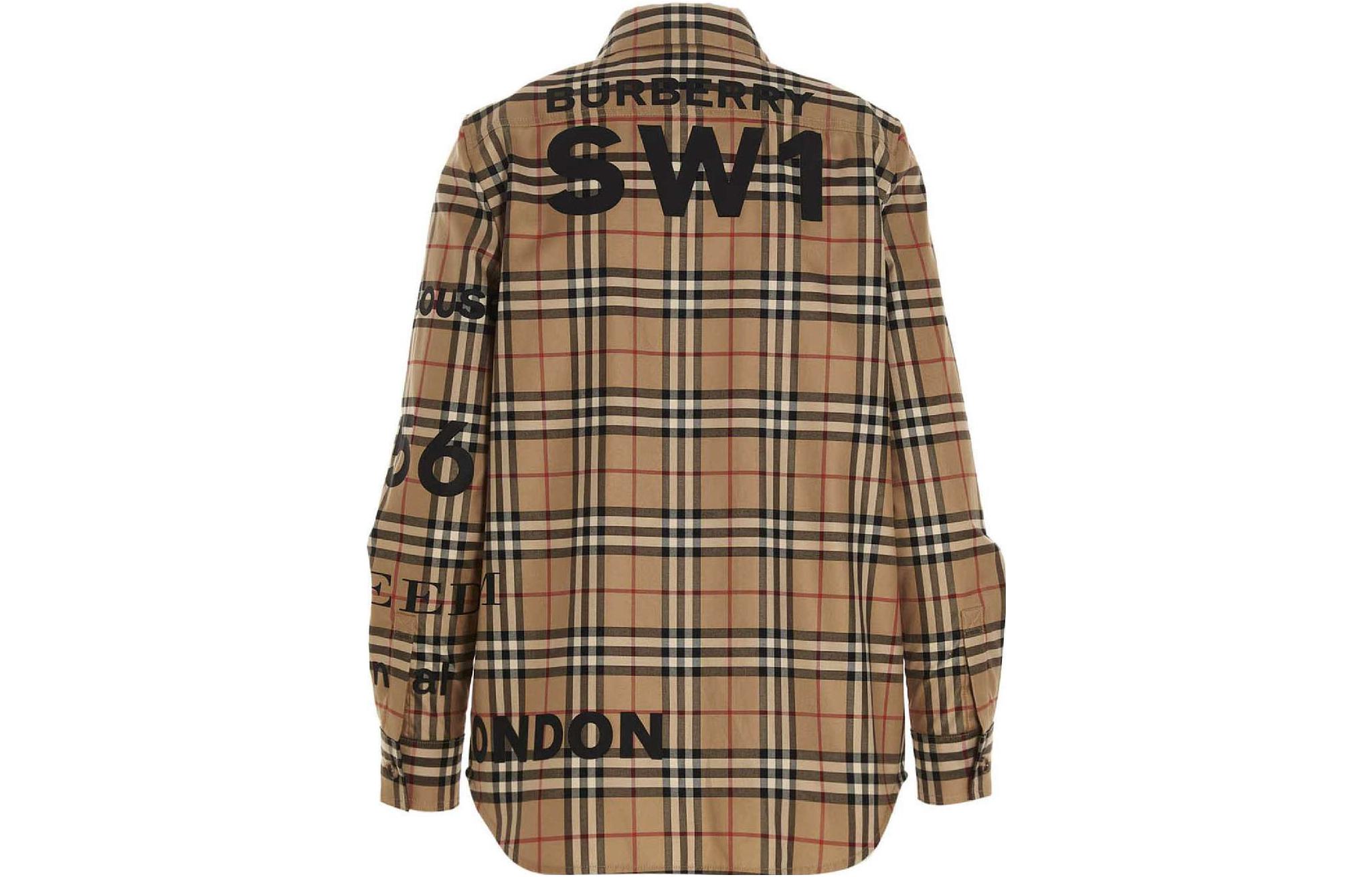 Lookbook (W) 博柏利 FW22 标志印花长袖衬衫 米色 80581011