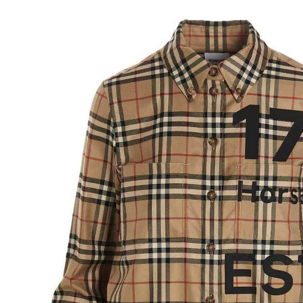 Shop (W) 博柏利 FW22 标志印花长袖衬衫 米色 80581011