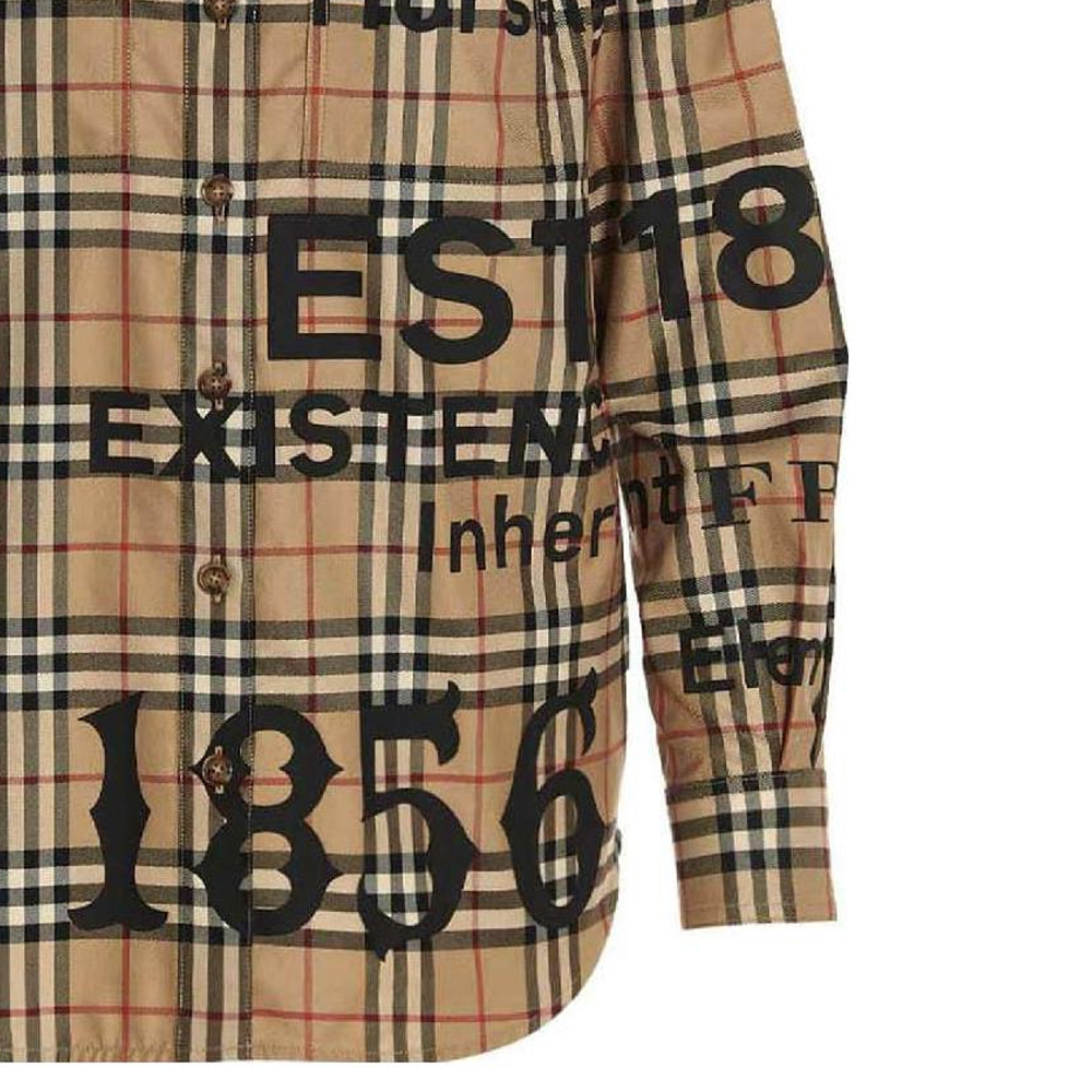 Purchase (W) 博柏利 FW22 标志印花长袖衬衫 米色 80581011