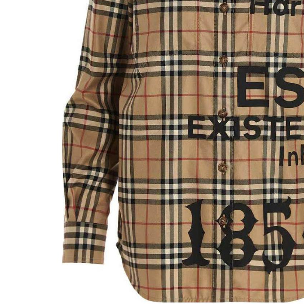 Details for (W) 博柏利 FW22 标志印花长袖衬衫 米色 80581011