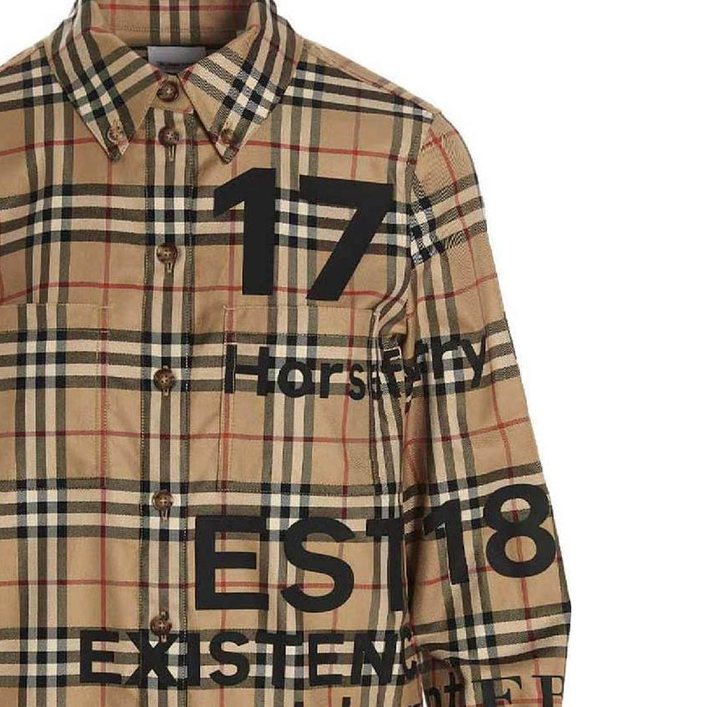 Sizing (W) 博柏利 FW22 标志印花长袖衬衫 米色 80581011