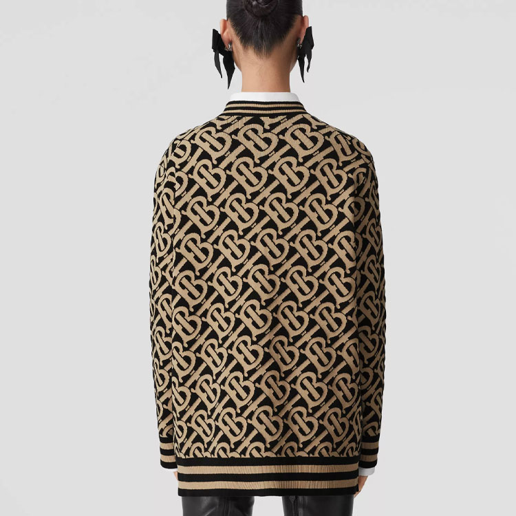 (Women) Burberry FW22 Monogram Jacquard Wool Sweater  Black. 80584061 圖 5