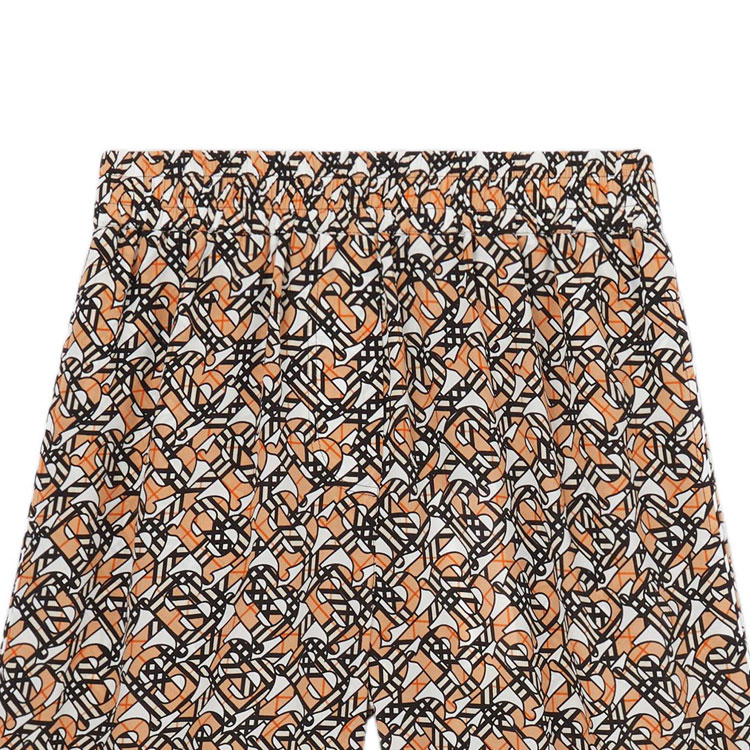 (Women) Burberry FW22 Monogram Print Silk Casual Shorts  Brown. 80572001 圖 5