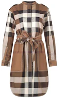 (Women) Burberry FW22 Plaid Loose Fit Long Sleeve Button-Up Dress Women’s Brown 80574391 (Women) Burberry FW22 Plaid Loose Fit Long Sleeve Button-Up Dress Women’s Brown 80574391
