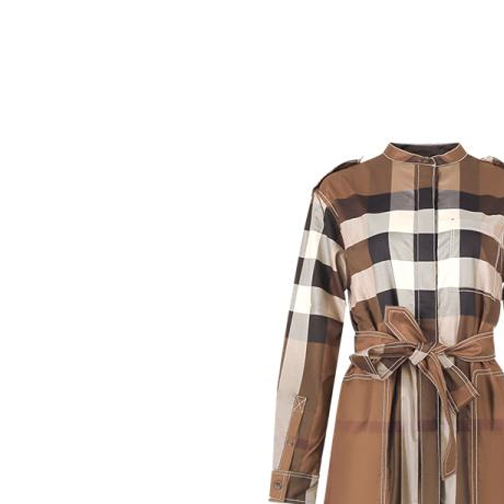 (Women) Burberry FW22 Plaid Loose Fit Long Sleeve Button-Up Dress Women’s Brown 80574391 圖 5