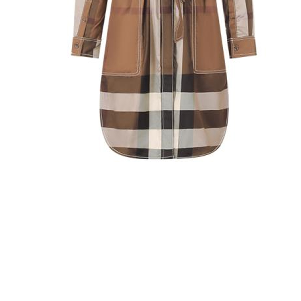 (Women) Burberry FW22 Plaid Loose Fit Long Sleeve Button-Up Dress Women’s Brown 80574391 圖 7