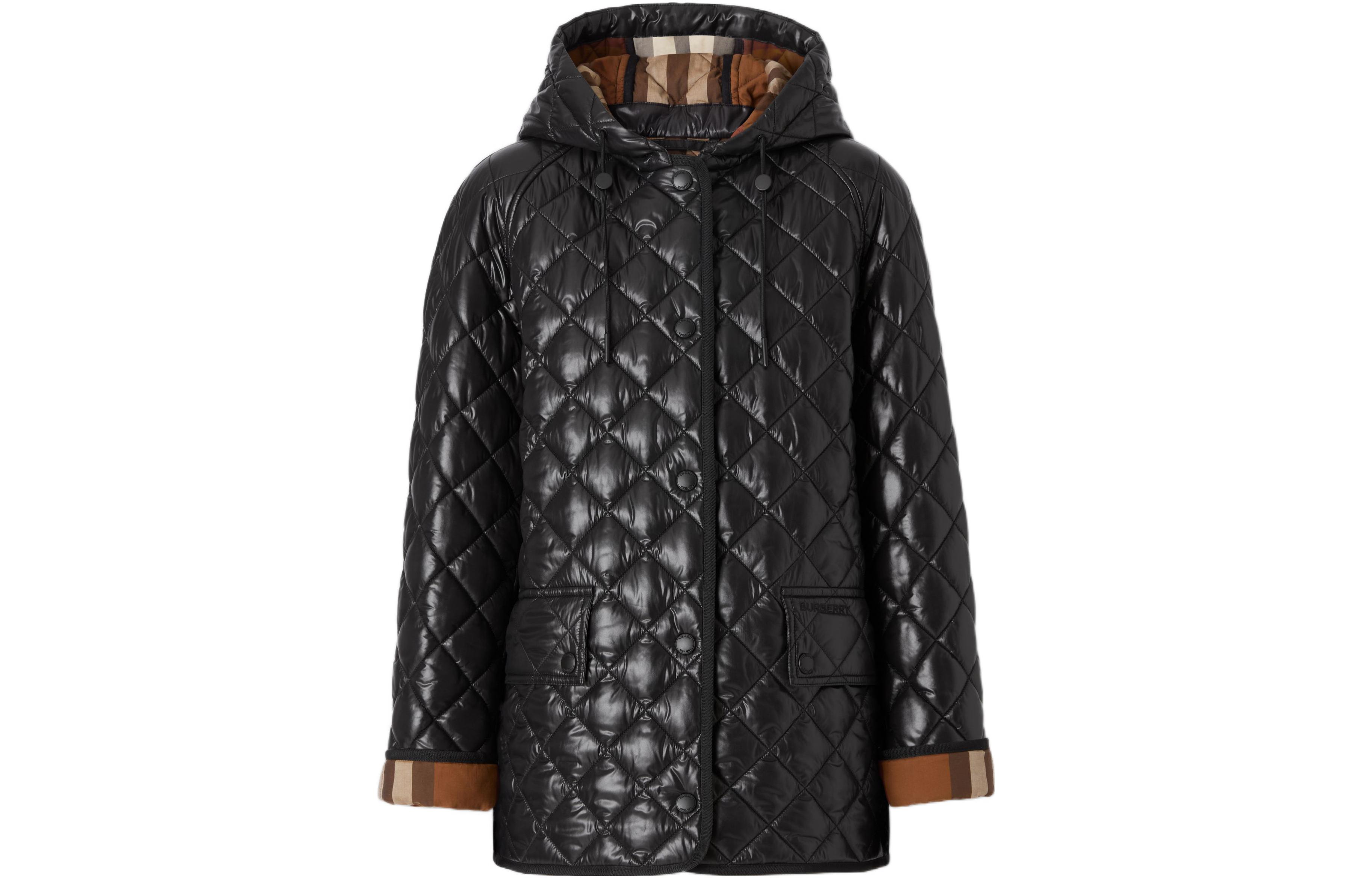 Order (Women) Burberry FW22 Quilted Reversible Hooded Jacket Black  Outerwear 80633991