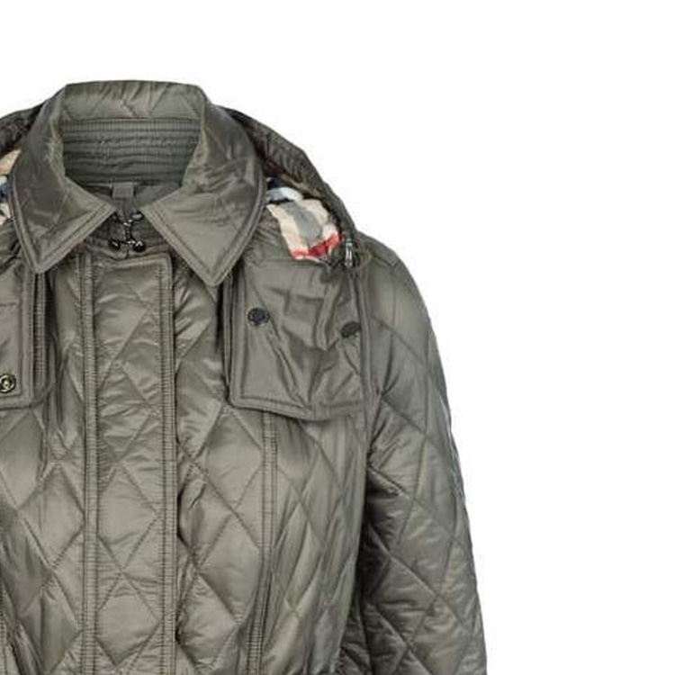 (Women) Burberry FW22 Solid Color Hooded Mid-Length Trench Coat Women’s Green 80613441 圖 4