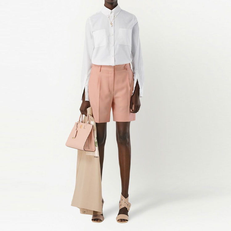 (Women) Burberry FW22 White Solid Color Long Sleeve Collared Shirt 80573351 圖 4