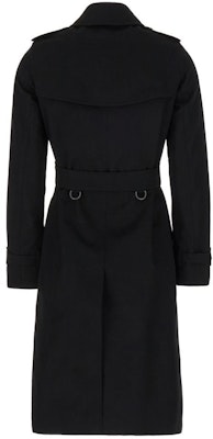 (W) Burberry FW23 Mantel Hitam Panjang Double-Breasted Sabuk Bahan Katun Kasual. 80794121 Lookbook (W) Burberry FW23 Mantel Hitam Panjang Double-Breasted Sabuk Bahan Katun Kasual. 80794121