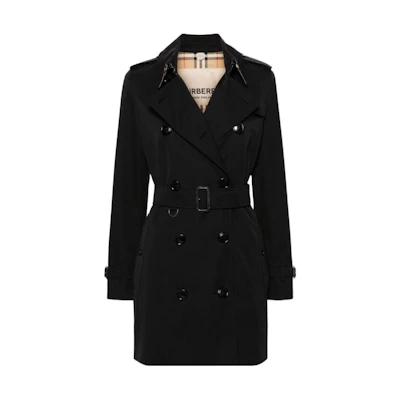(Women) Burberry FW23 Black Double-Breasted Trench Coat. 80794151