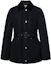 Buy (Women) Burberry FW23 Black Fitted Cotton Jacket Mid-Length Coat 8071843