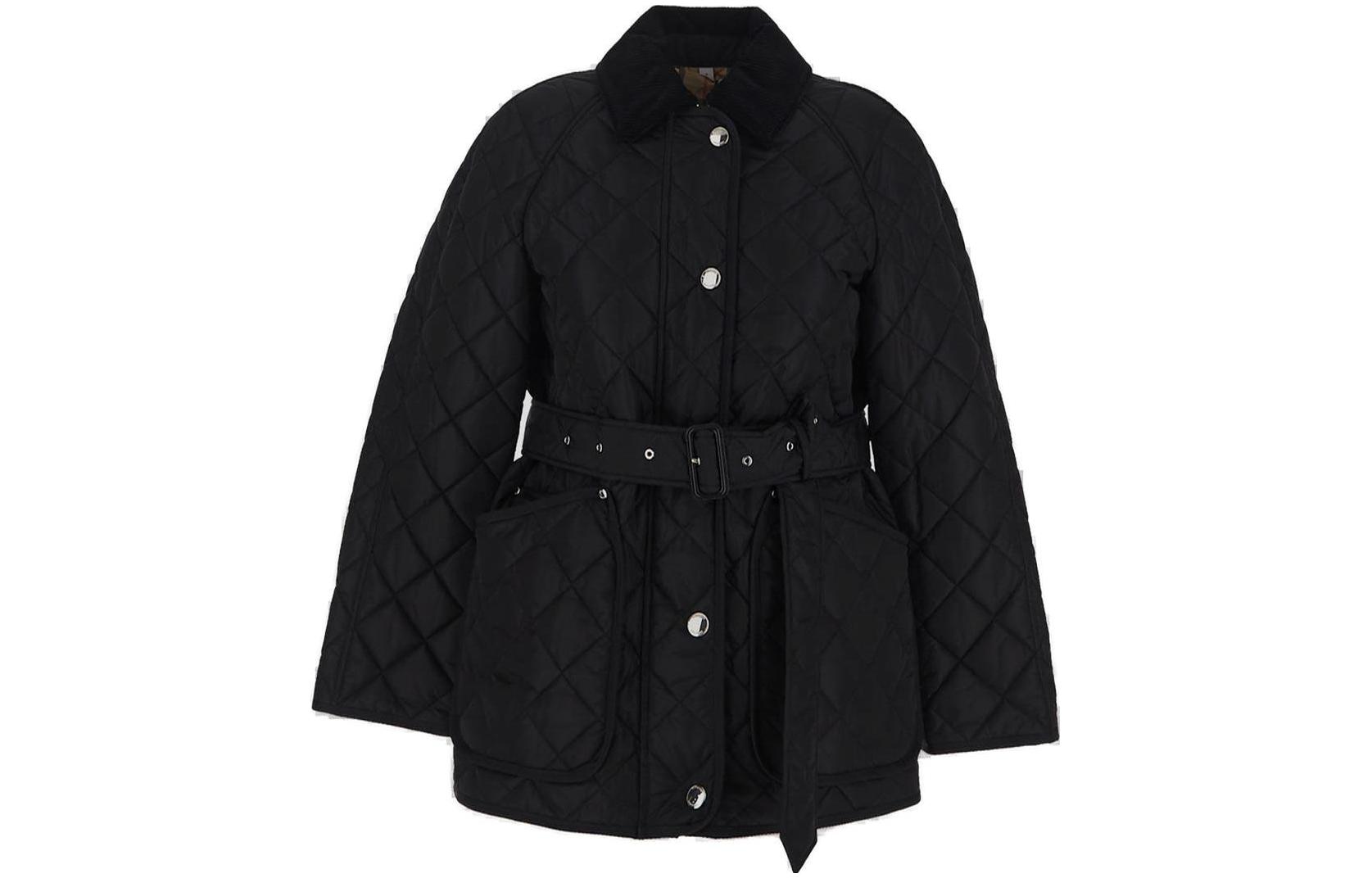 (Women) Burberry FW23  Black Fitted Cotton Jacket Mid-Length Coat 8071843 圖 2