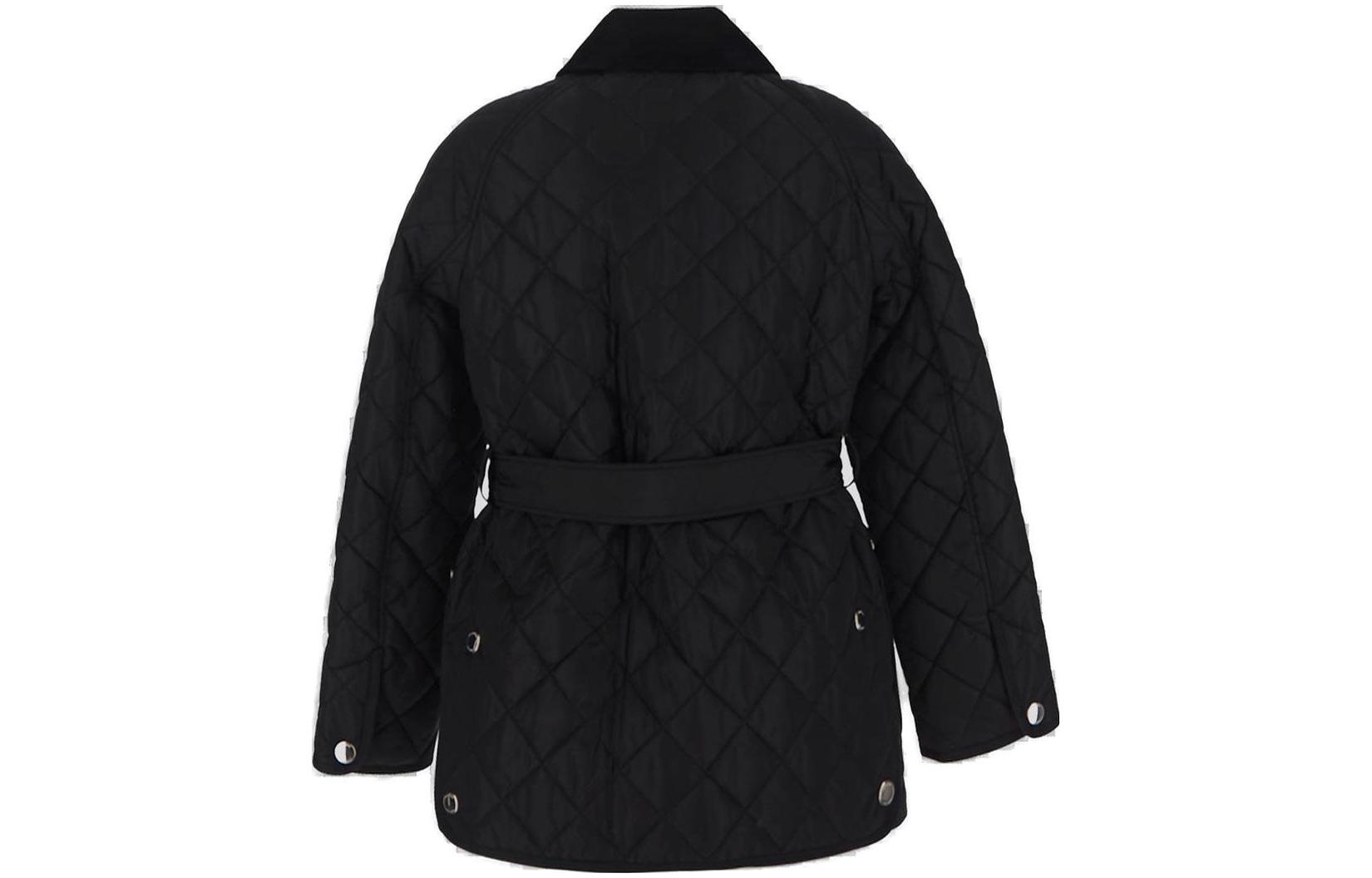 (Women) Burberry FW23  Black Fitted Cotton Jacket Mid-Length Coat 8071843 圖 3