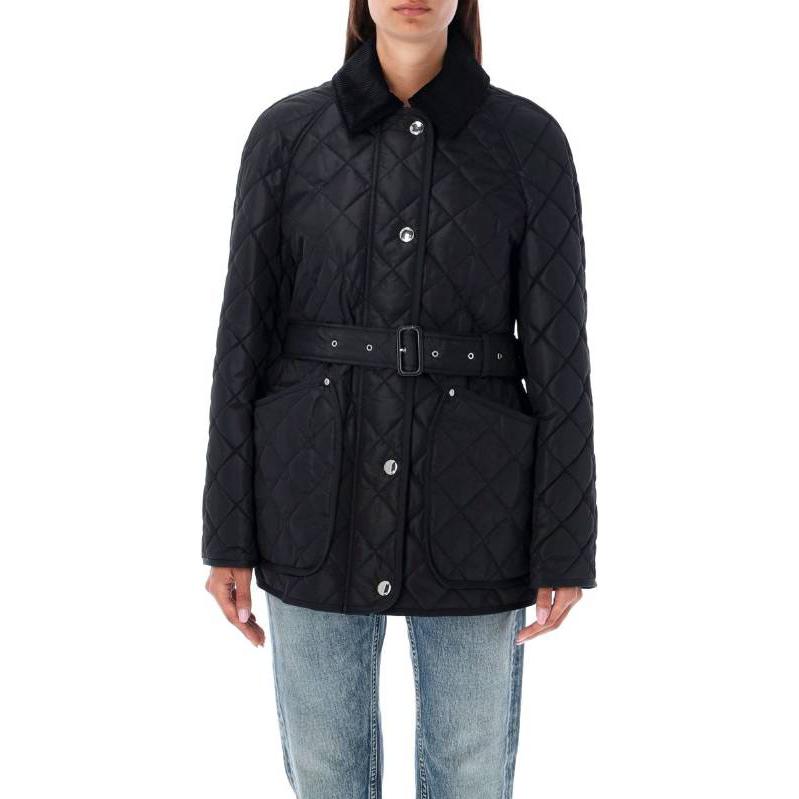(Women) Burberry FW23  Black Fitted Cotton Jacket Mid-Length Coat 8071843 圖 4
