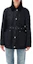 Shop (Women) Burberry FW23 Black Fitted Cotton Jacket Mid-Length Coat 8071843