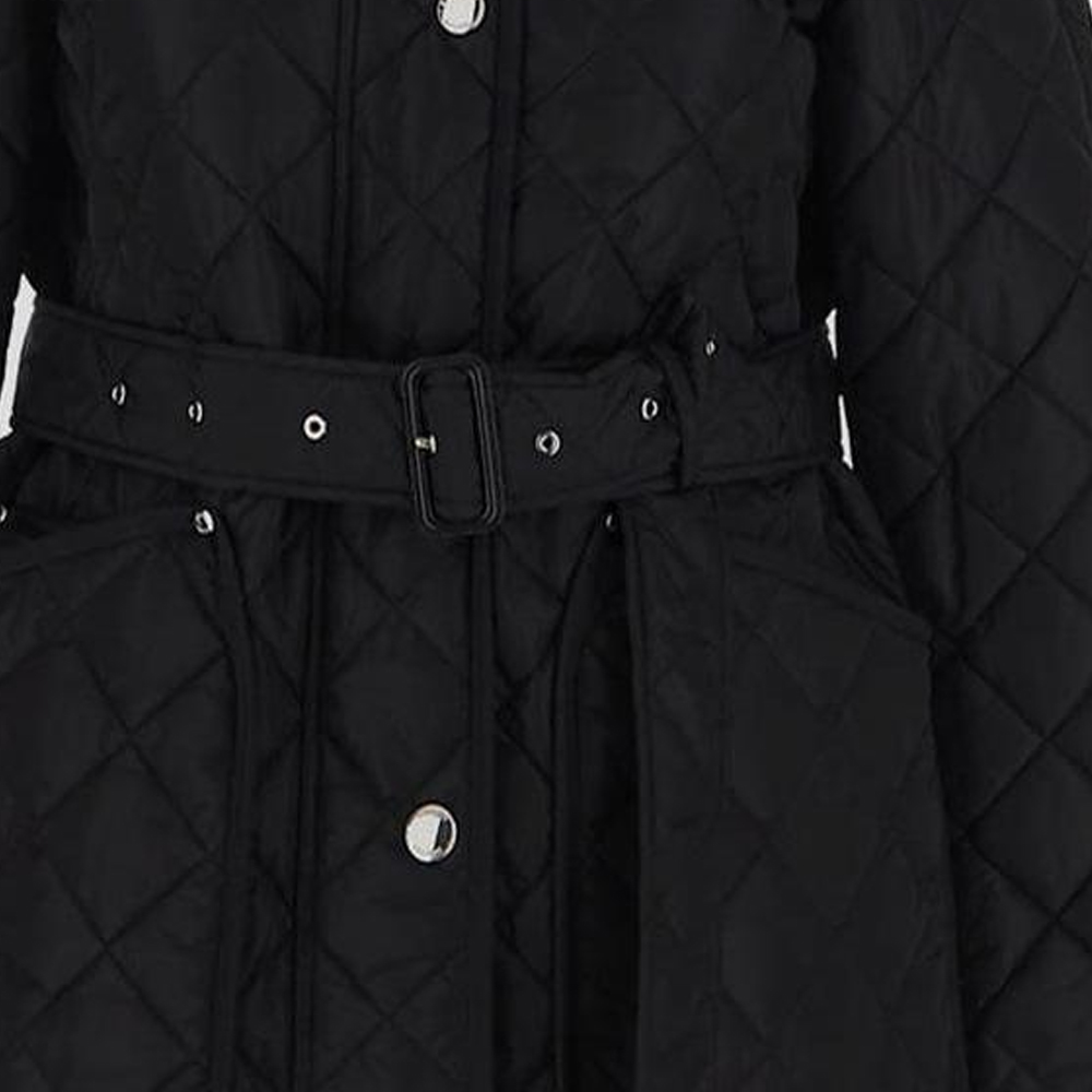 (Women) Burberry FW23  Black Fitted Cotton Jacket Mid-Length Coat 8071843 圖 8