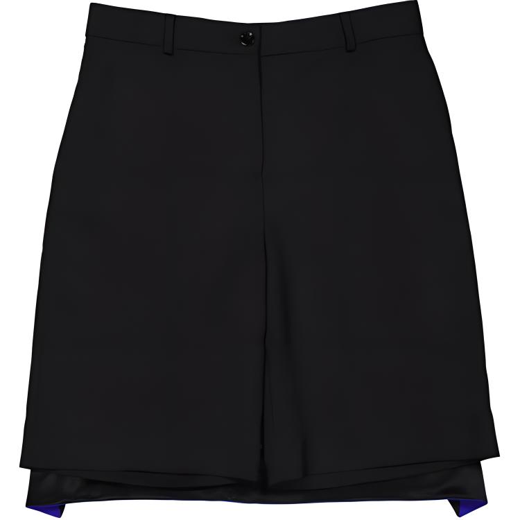 (Women) Burberry FW23  Black Mid-Rise Patchwork Casual Shorts. 80467671