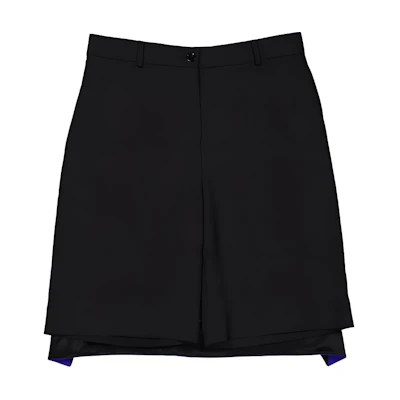 (Women) Burberry FW23 Black Mid-Rise Patchwork Casual Shorts. 80467671