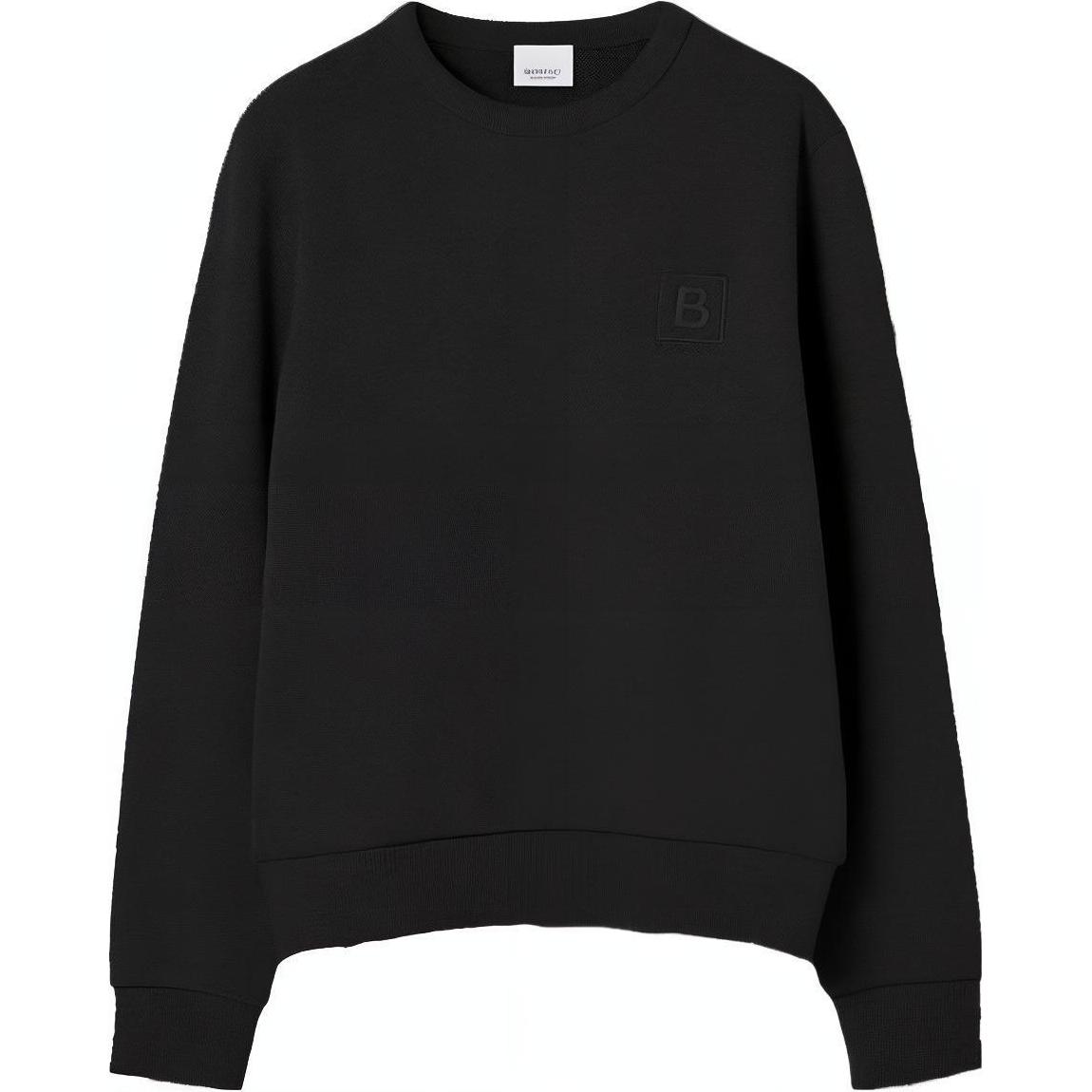 (Women) Burberry FW23  Black Pullover Solid Crewneck Long Sleeve Sweatshirt. 80669021