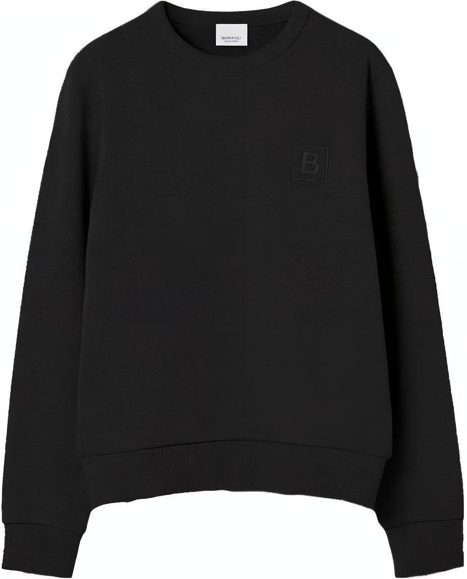 women-burberry-fw-23-black-pullover-solid-crewneck-long-sleeve-sweatshirt-80669021
