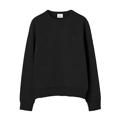 (Women) Burberry FW23 Black Pullover Solid Crewneck Long Sleeve Sweatshirt. 80669021
