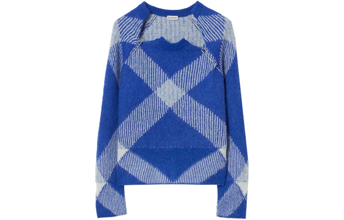 Order (W) Burberry FW23 藍色拼接休閒長袖毛衣 80762501