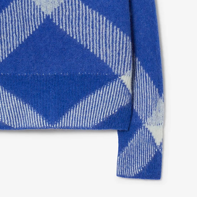 Lookbook (W) Burberry FW23 藍色拼接休閒長袖毛衣 80762501