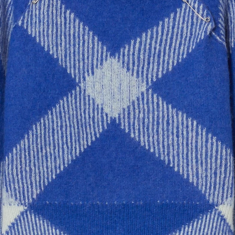 Shop (W) Burberry FW23 藍色拼接休閒長袖毛衣 80762501