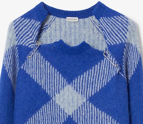 (W) Burberry FW23 藍色拼接休閒長袖毛衣 80762501 Sizing (W) Burberry FW23 藍色拼接休閒長袖毛衣 80762501