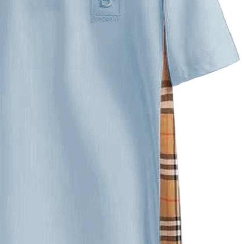 Purchase (Women) Burberry FW23  Blue Letter Embroidered Crew Neck T-Shirt. 80670731