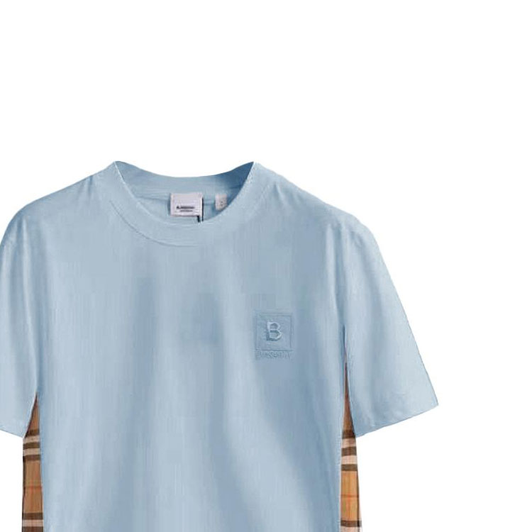 Details for (Women) Burberry FW23  Blue Letter Embroidered Crew Neck T-Shirt. 80670731