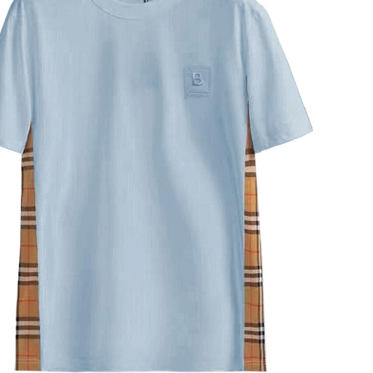 Sizing (Women) Burberry FW23  Blue Letter Embroidered Crew Neck T-Shirt. 80670731