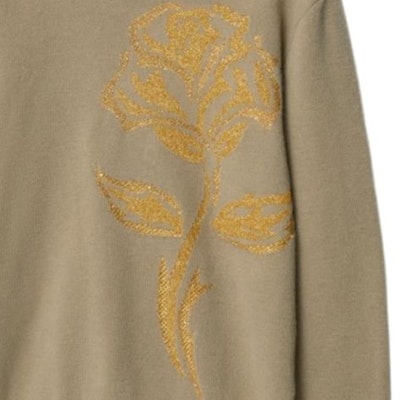 (W) バーバリー FW23 ブラウン ローズ アップリケ クルーネック カジュアルセーター 80775001 Purchase (W) バーバリー FW23 ブラウン ローズ アップリケ クルーネック カジュアルセーター 80775001