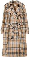 (Women) Burberry FW23 Check Print Double-Breasted Trench Coat Beige. 80727161 (Women) Burberry FW23 Check Print Double-Breasted Trench Coat Beige. 80727161