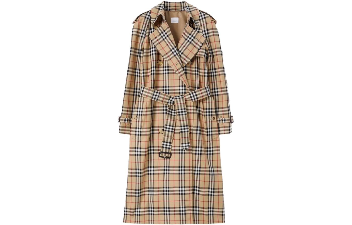 Order (W) Burberry FW23 經典格紋雙排扣風衣外套 米色. 80727161