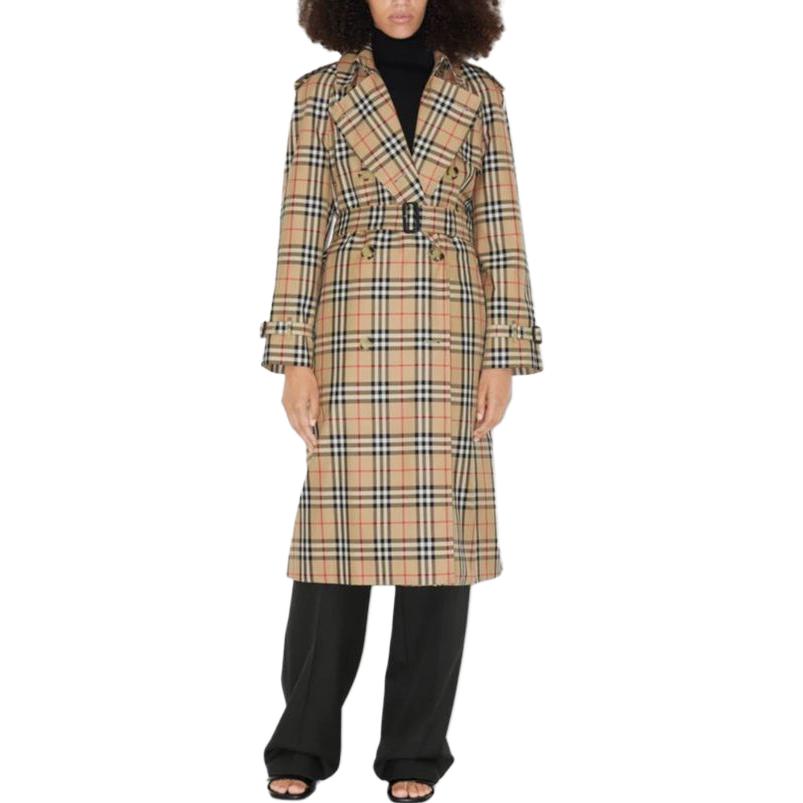 Lookbook (W) Burberry FW23 經典格紋雙排扣風衣外套 米色. 80727161