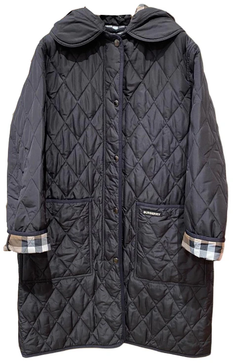 women-burberry-fw-23-checkered-hooded-zip-up-long-sleeve-cotton-jacket-black-80842091