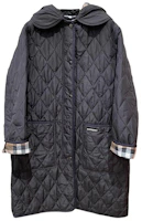 (Women) Burberry FW23 Checkered Hooded Zip-Up Long Sleeve Cotton Jacket Black 80842091 (Women) Burberry FW23 Checkered Hooded Zip-Up Long Sleeve Cotton Jacket Black 80842091